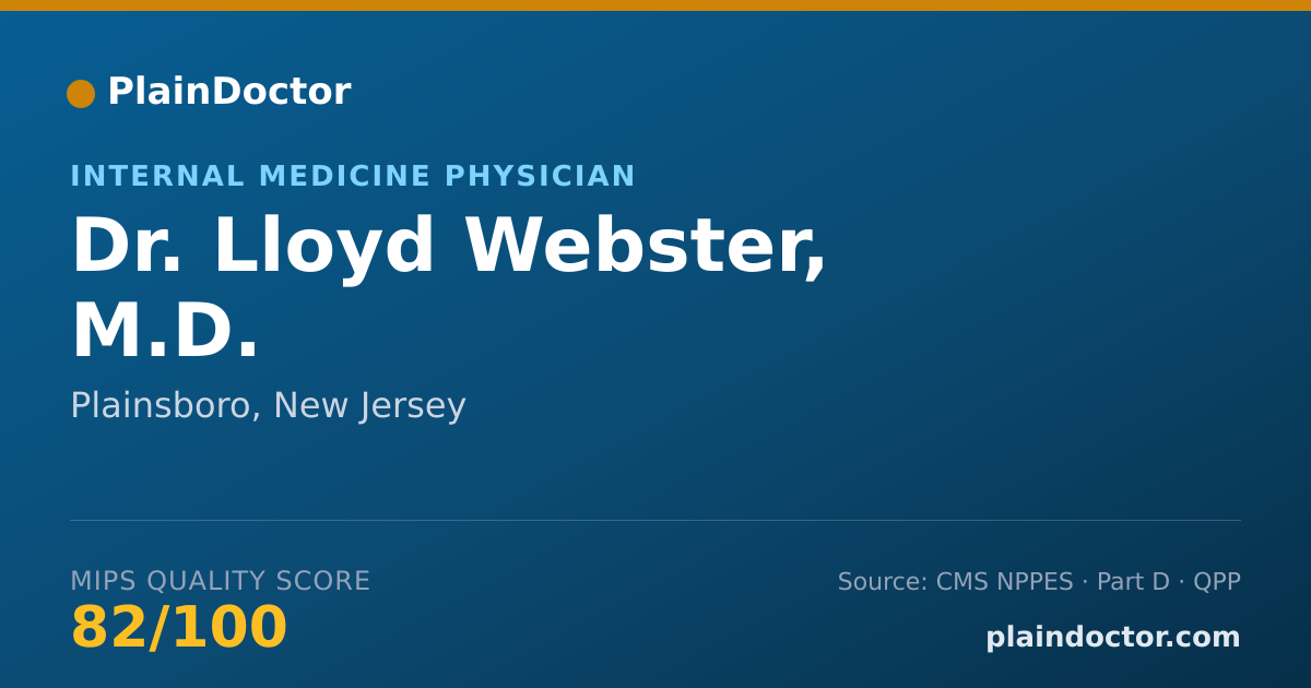 Shareable card for Lloyd Webster, M.D. - Internal Medicine Physician, Plainsboro, NJ