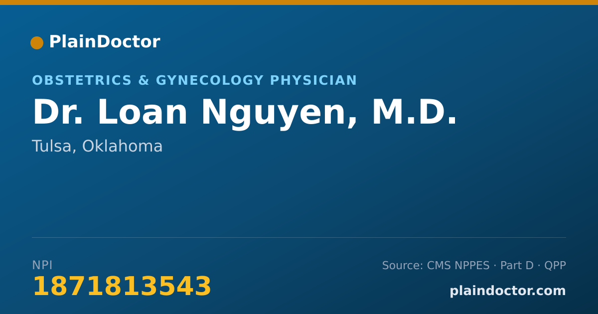 Shareable card for Loan Nguyen, M.D. - Obstetrics & Gynecology Physician, Tulsa, OK