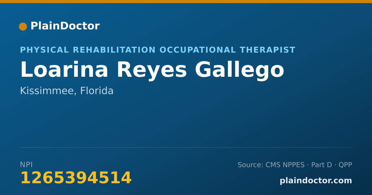 Shareable card for Loarina Reyes Gallego - Physical Rehabilitation Occupational Therapist, Kissimmee, FL
