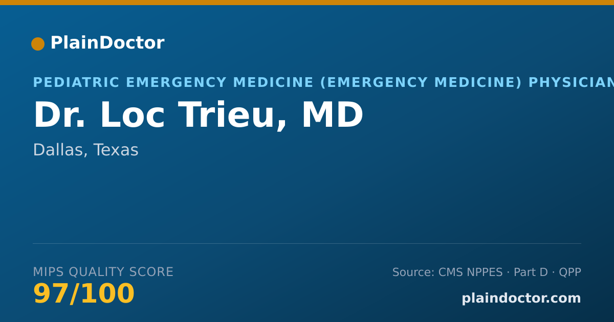 Shareable card for Loc Trieu, MD - Pediatric Emergency Medicine (Emergency Medicine) Physician, Dallas, TX