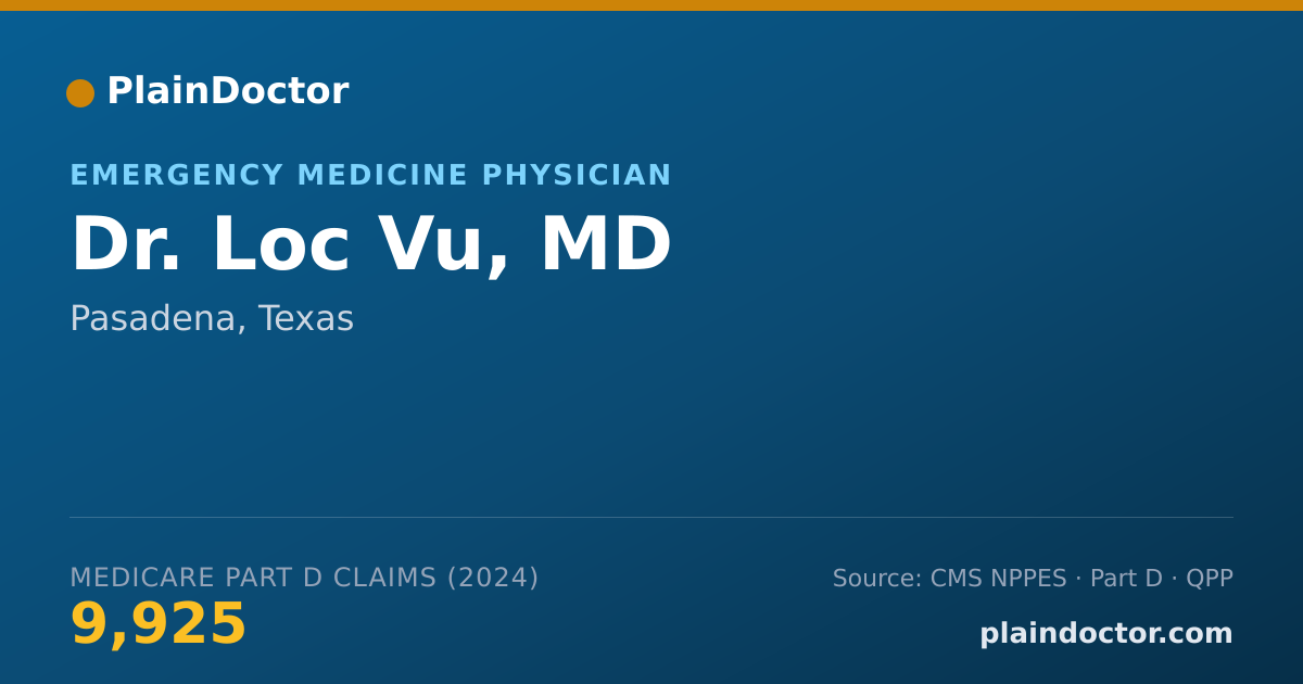 Shareable card for Loc Vu, MD - Emergency Medicine Physician, Pasadena, TX