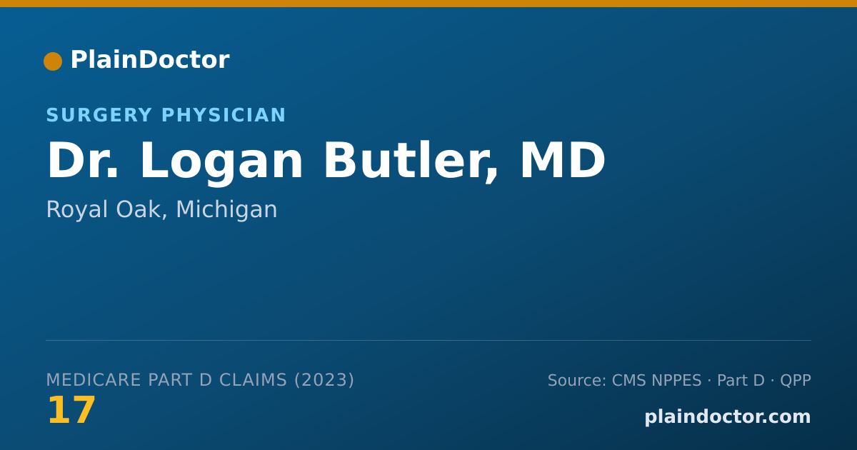 Shareable card for Logan Butler, MD - Surgery Physician, Royal Oak, MI