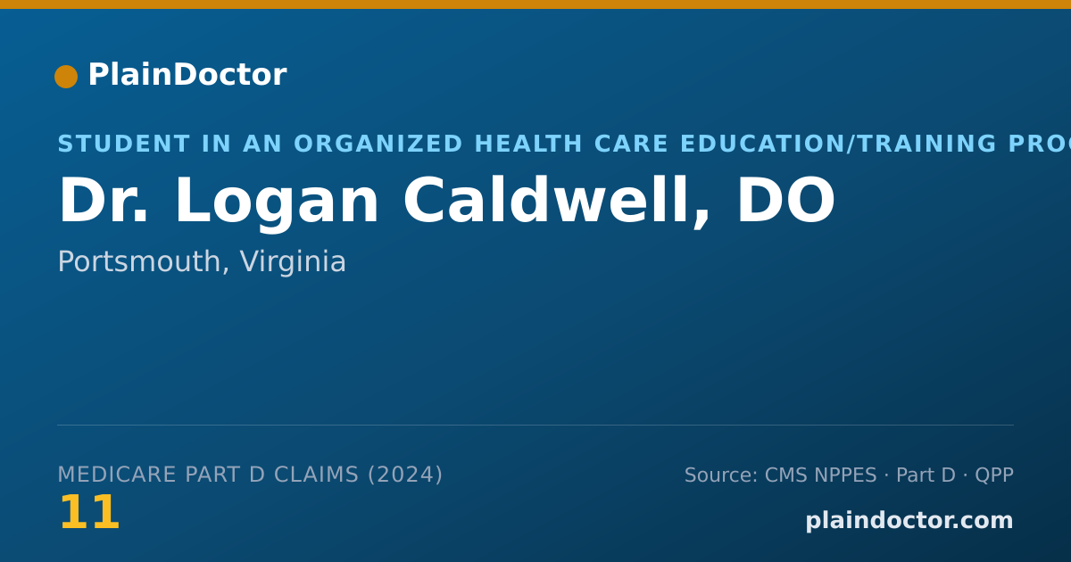 Shareable card for Logan Caldwell, DO - Student in an Organized Health Care Education/Training Program, Portsmouth, VA