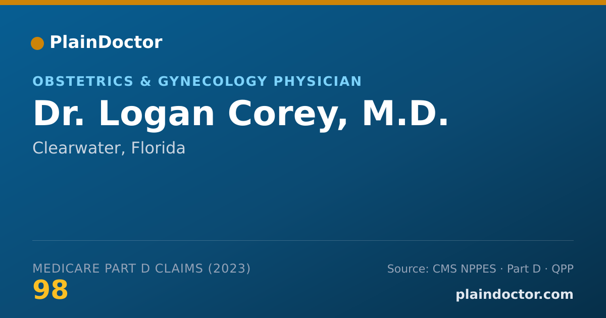 Shareable card for Logan Corey, M.D. - Obstetrics & Gynecology Physician, Clearwater, FL