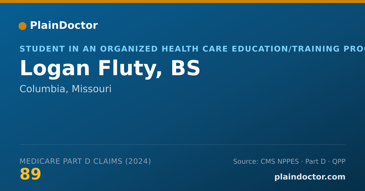Shareable card for Logan Fluty, BS - Student in an Organized Health Care Education/Training Program, Columbia, MO