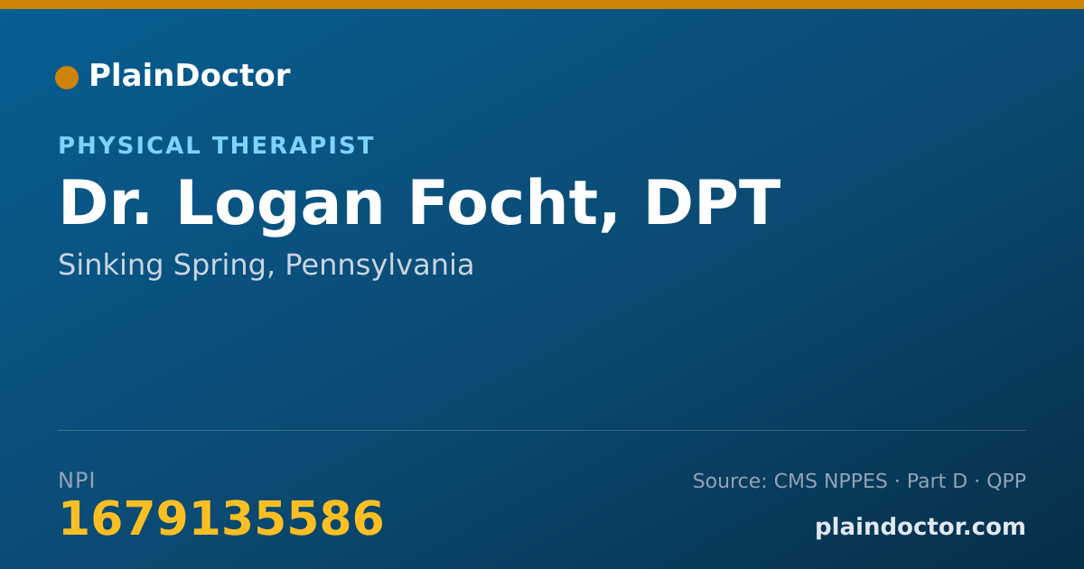 Shareable card for Logan Focht, DPT - Physical Therapist, Sinking Spring, PA