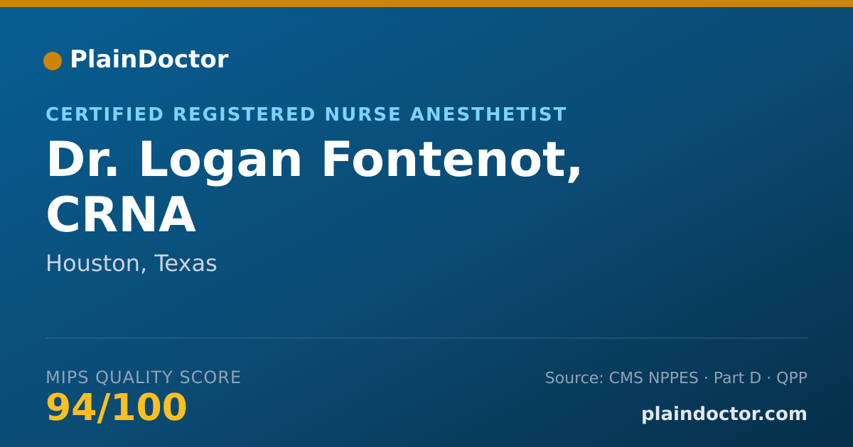 Shareable card for Logan Fontenot, CRNA - Certified Registered Nurse Anesthetist, Houston, TX