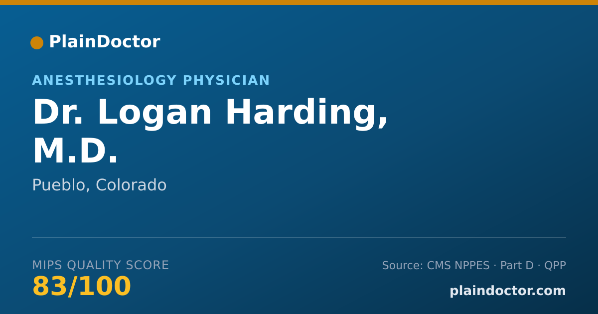 Shareable card for Logan Harding, M.D. - Anesthesiology Physician, Pueblo, CO