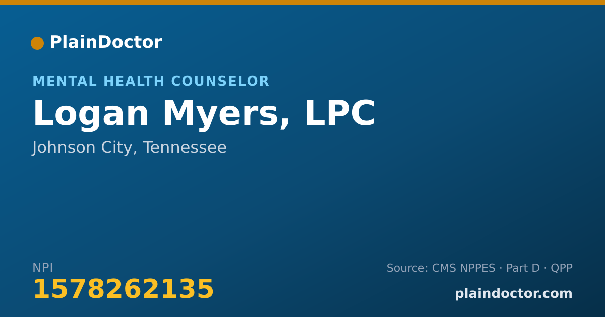 Shareable card for Logan Myers, LPC - Mental Health Counselor, Johnson City, TN
