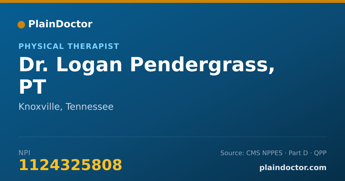 Shareable card for Logan Pendergrass, PT - Physical Therapist, Knoxville, TN