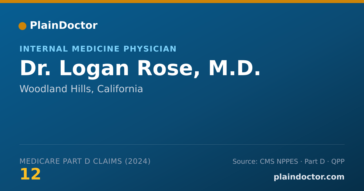 Shareable card for Logan Rose, M.D. - Internal Medicine Physician, Woodland Hills, CA