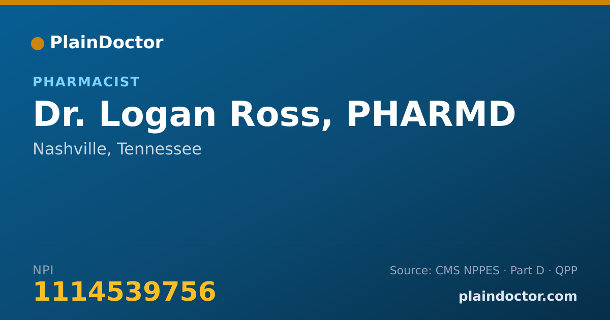 Shareable card for Logan Ross, PHARMD - Pharmacist, Nashville, TN