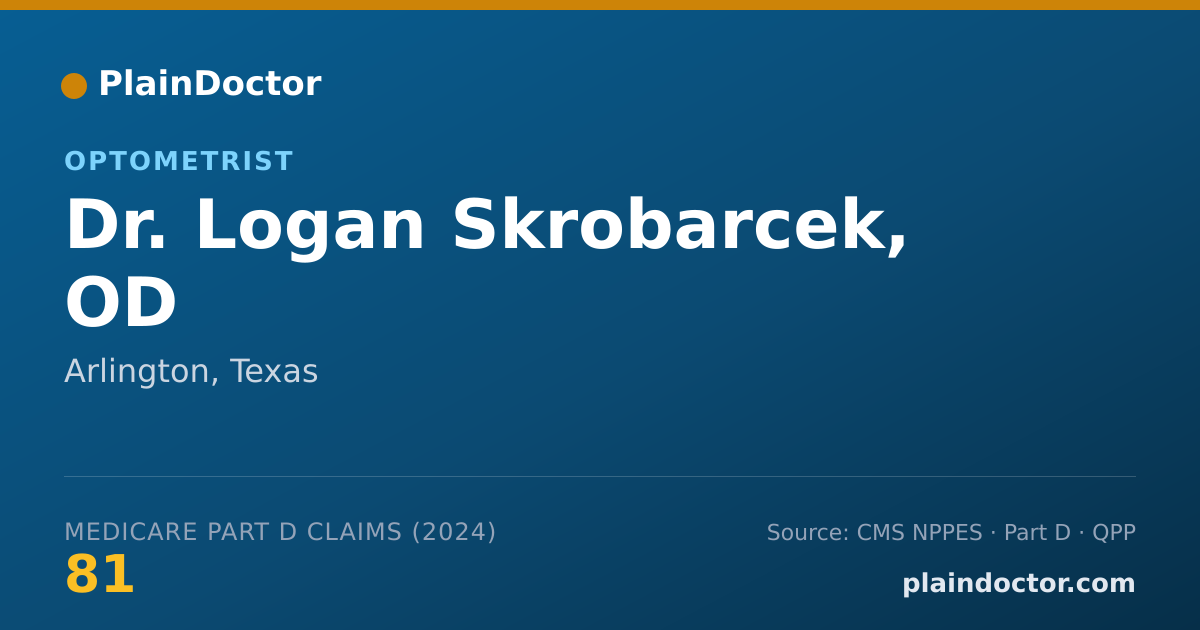 Shareable card for Logan Skrobarcek, OD - Optometrist, Arlington, TX