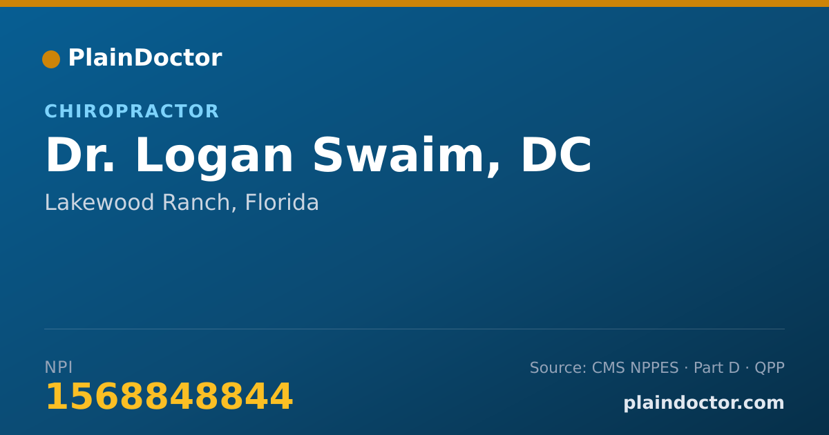 Shareable card for Logan Swaim, DC - Chiropractor, Lakewood Ranch, FL
