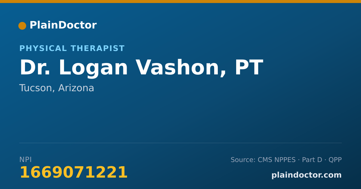 Shareable card for Logan Vashon, PT - Physical Therapist, Tucson, AZ