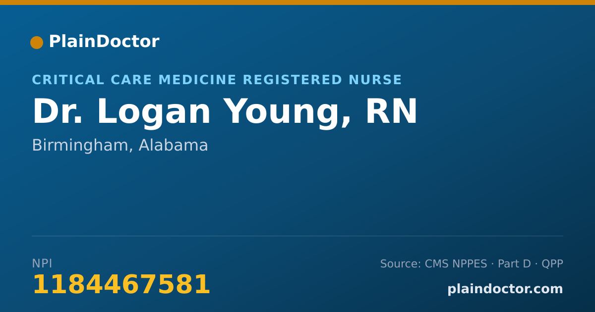 Shareable card for Logan Young, RN - Critical Care Medicine Registered Nurse, Birmingham, AL