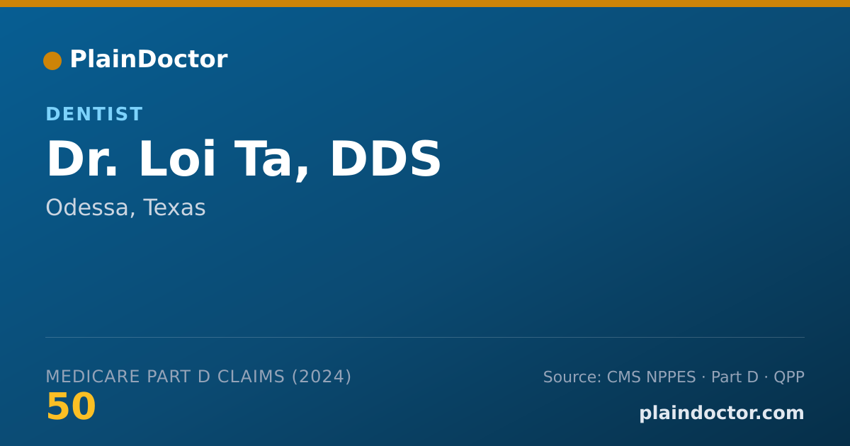 Shareable card for Loi Ta, DDS - Dentist, Odessa, TX