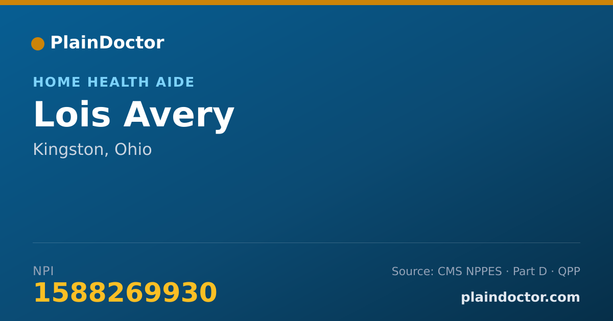 Shareable card for Lois Avery - Home Health Aide, Kingston, OH