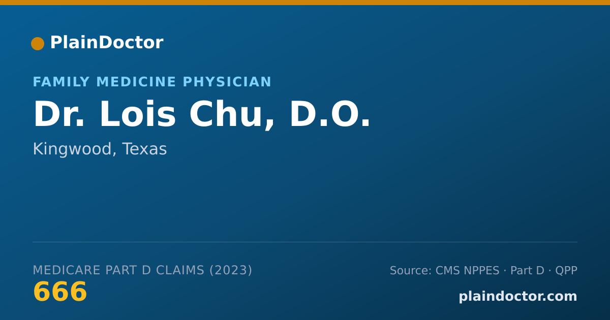 Shareable card for Lois Chu, D.O. - Family Medicine Physician, Kingwood, TX