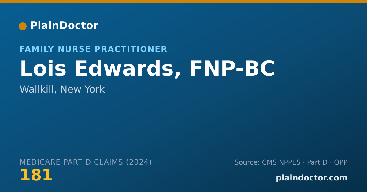 Shareable card for Lois Edwards, FNP-BC - Family Nurse Practitioner, Wallkill, NY