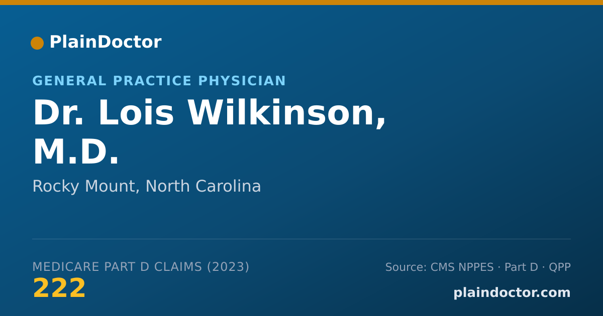 Shareable card for Lois Wilkinson, M.D. - General Practice Physician, Rocky Mount, NC