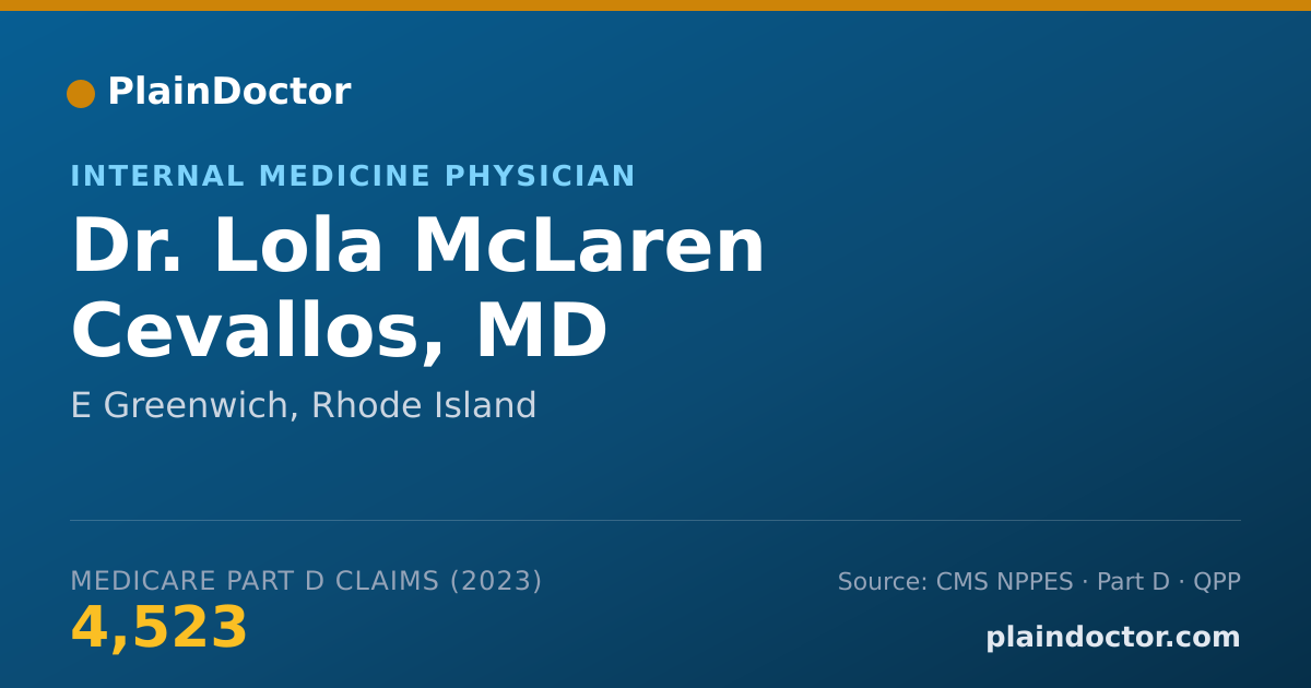 Shareable card for Lola McLaren Cevallos, MD - Internal Medicine Physician, E Greenwich, RI