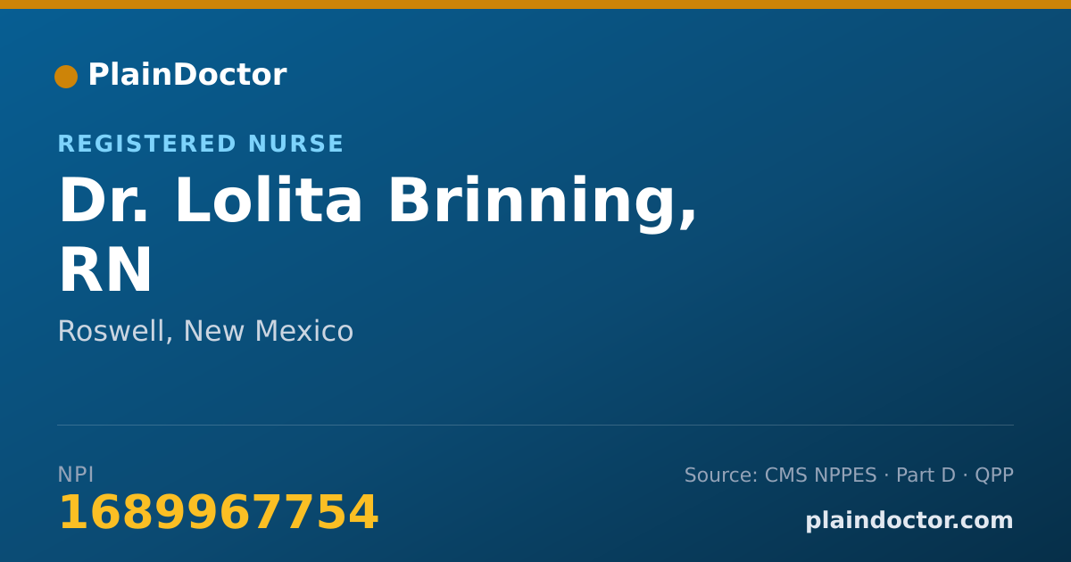 Shareable card for Lolita Brinning, RN - Registered Nurse, Roswell, NM