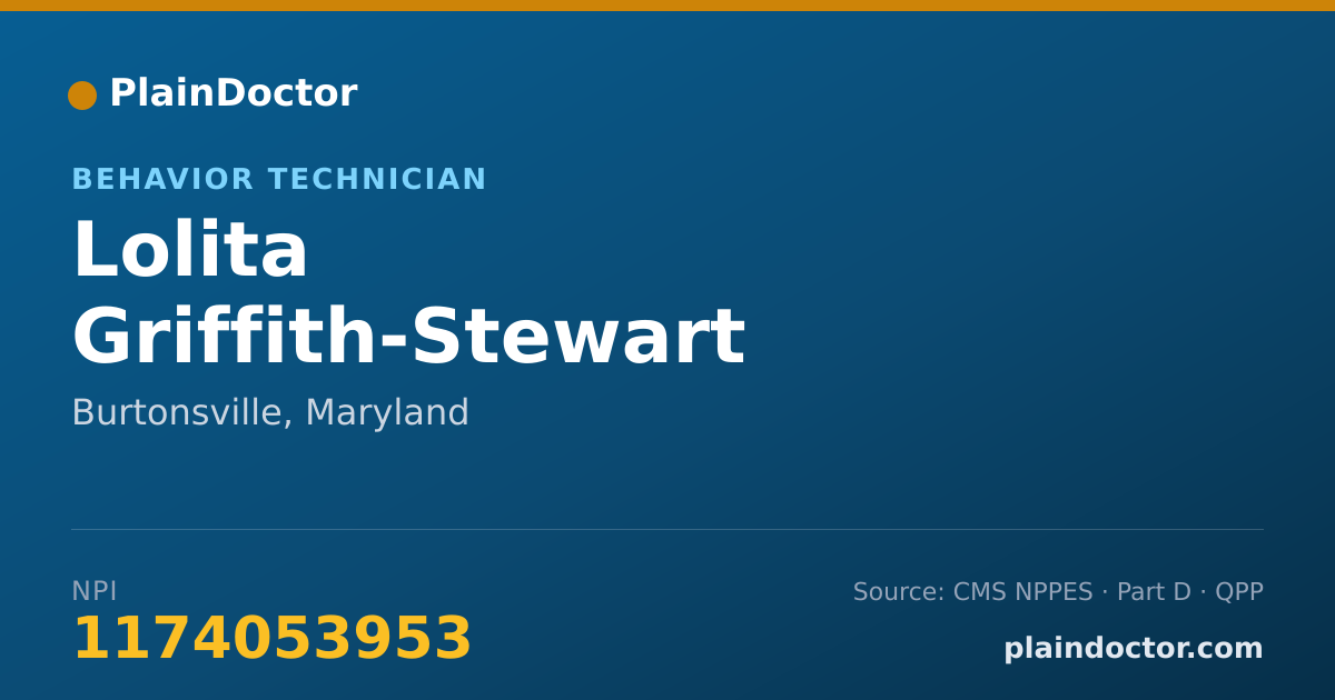Shareable card for Lolita Griffith-Stewart - Behavior Technician, Burtonsville, MD