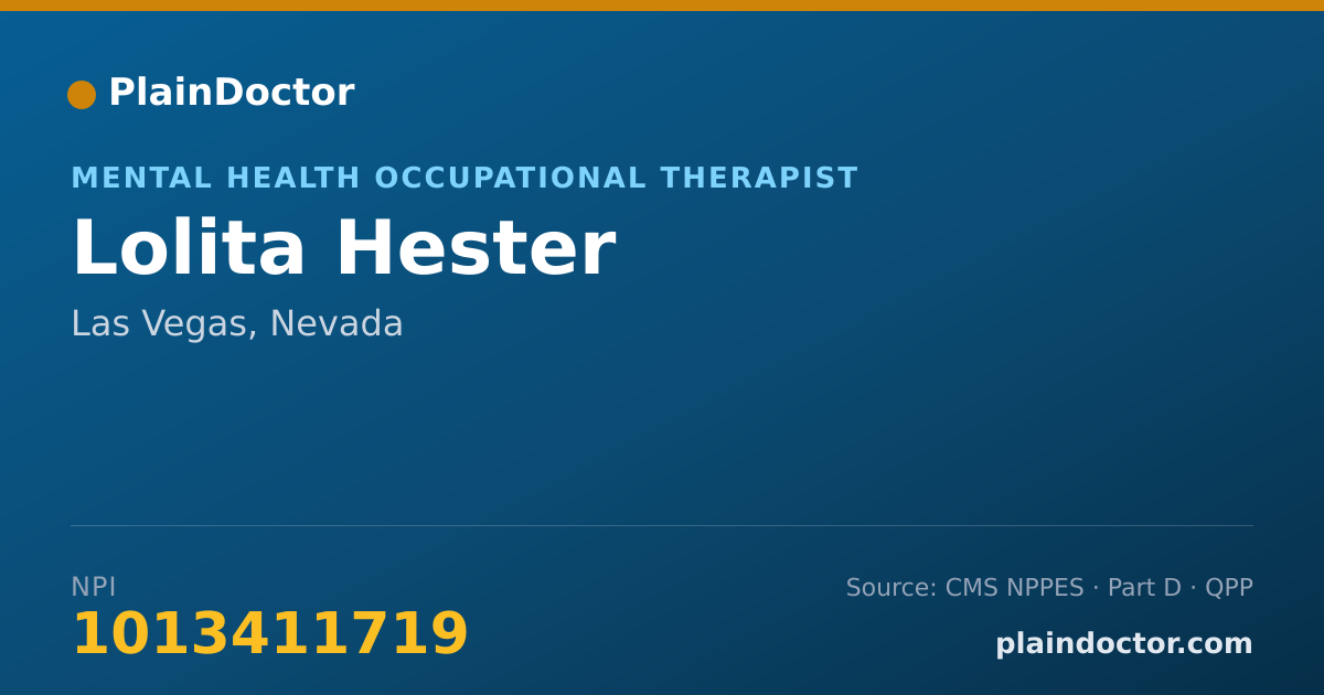Shareable card for Lolita Hester - Mental Health Occupational Therapist, Las Vegas, NV