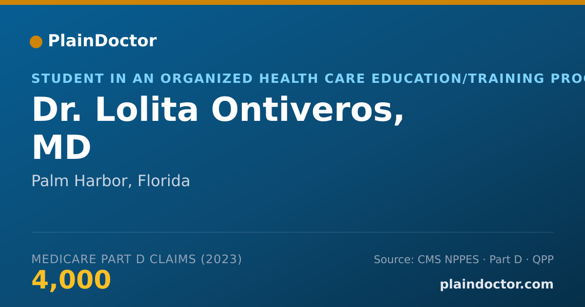 Shareable card for Lolita Ontiveros, MD - Student in an Organized Health Care Education/Training Program, Palm Harbor, FL