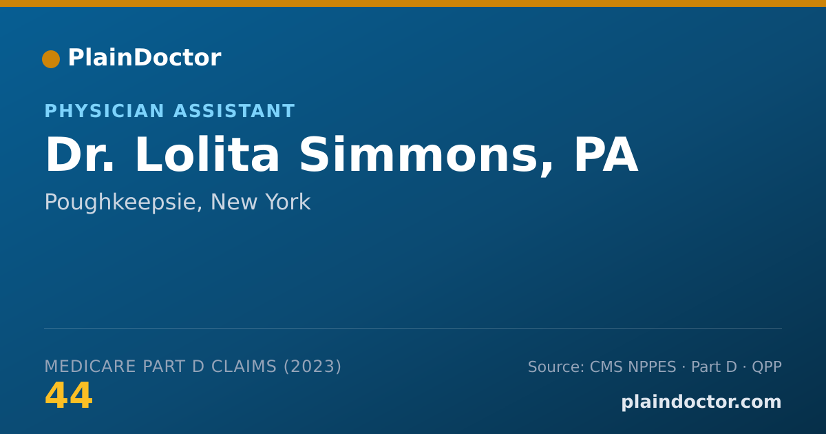 Shareable card for Lolita Simmons, PA - Physician Assistant, Poughkeepsie, NY
