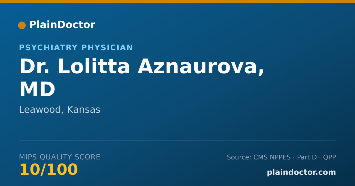 Shareable card for Lolitta Aznaurova, MD - Psychiatry Physician, Leawood, KS