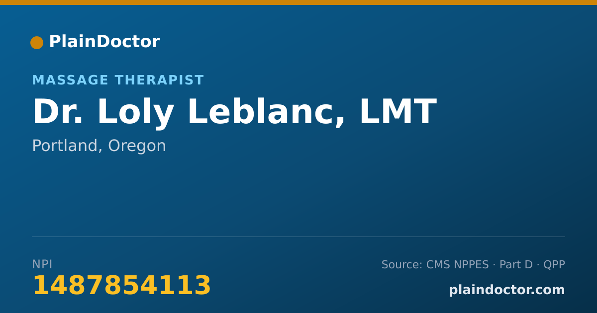 Shareable card for Loly Leblanc, LMT - Massage Therapist, Portland, OR