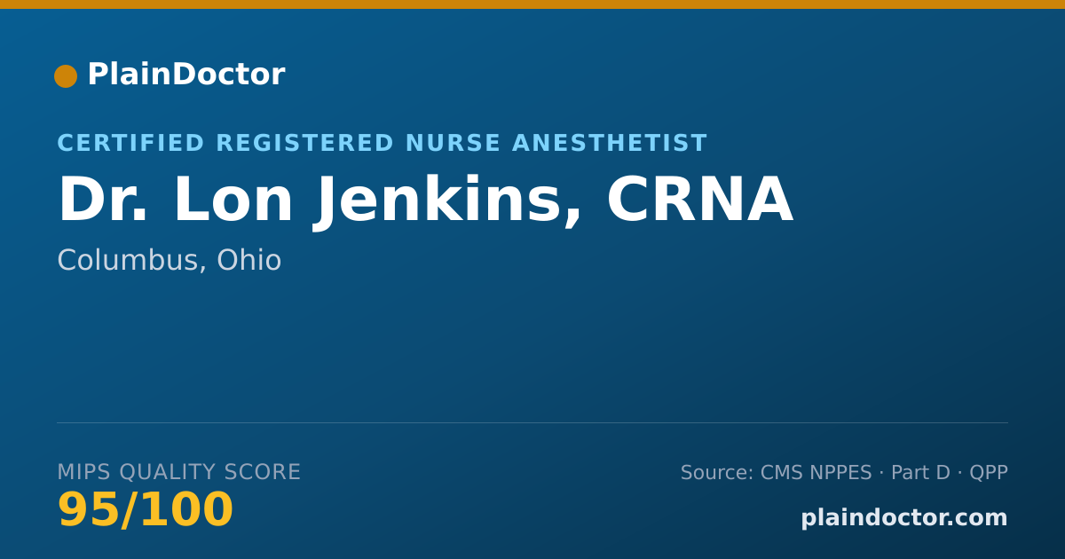 Shareable card for Lon Jenkins, CRNA - Certified Registered Nurse Anesthetist, Columbus, OH