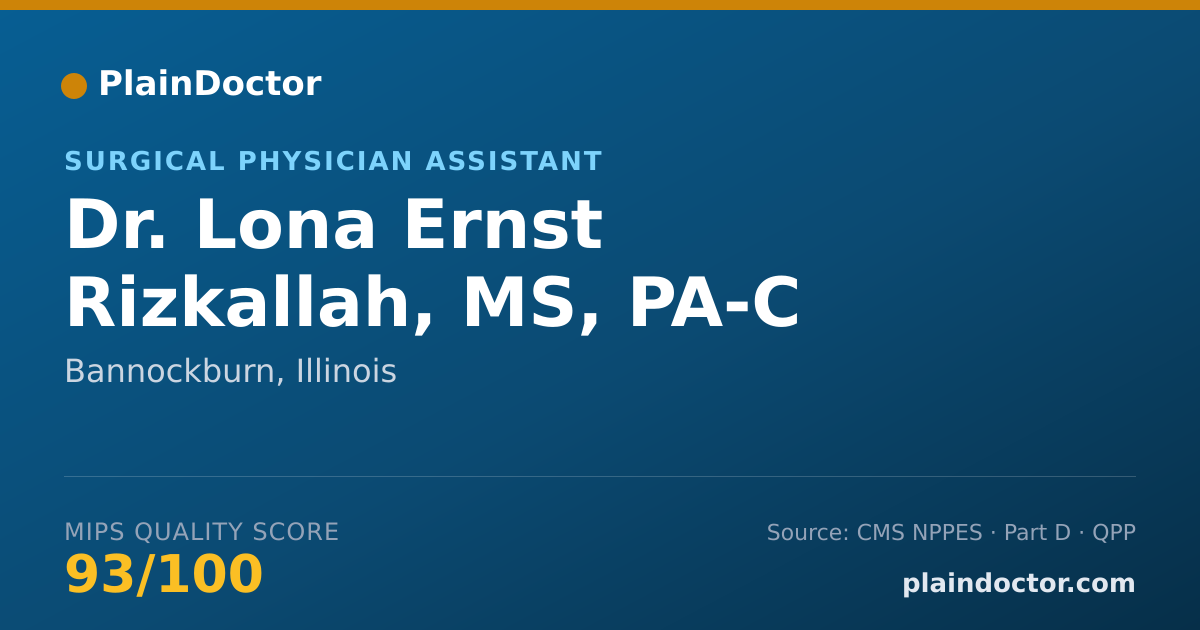 Shareable card for Lona Ernst Rizkallah, MS, PA-C - Surgical Physician Assistant, Bannockburn, IL