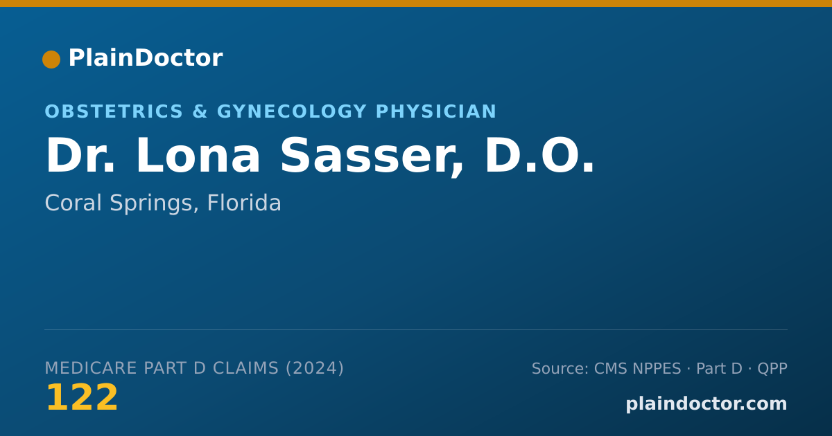 Shareable card for Lona Sasser, D.O. - Obstetrics & Gynecology Physician, Coral Springs, FL
