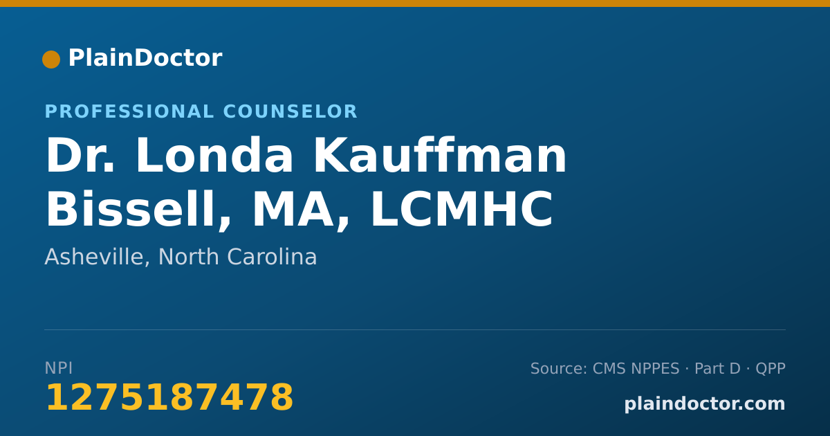 Shareable card for Londa Kauffman Bissell, MA, LCMHC - Professional Counselor, Asheville, NC