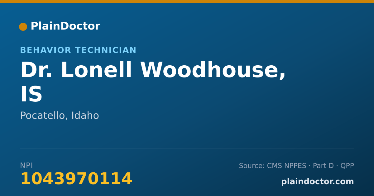 Shareable card for Lonell Woodhouse, IS - Behavior Technician, Pocatello, ID