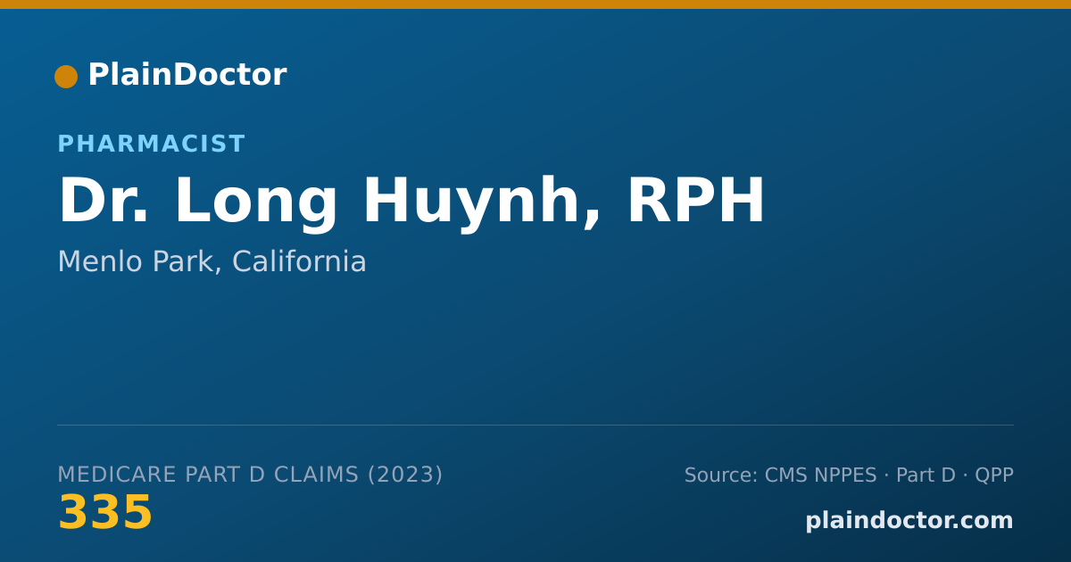 Shareable card for Long Huynh, RPH - Pharmacist, Menlo Park, CA
