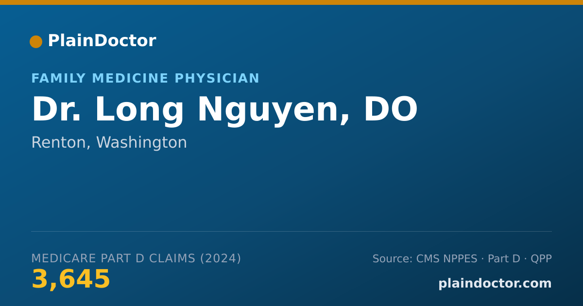 Shareable card for Long Nguyen, DO - Family Medicine Physician, Renton, WA
