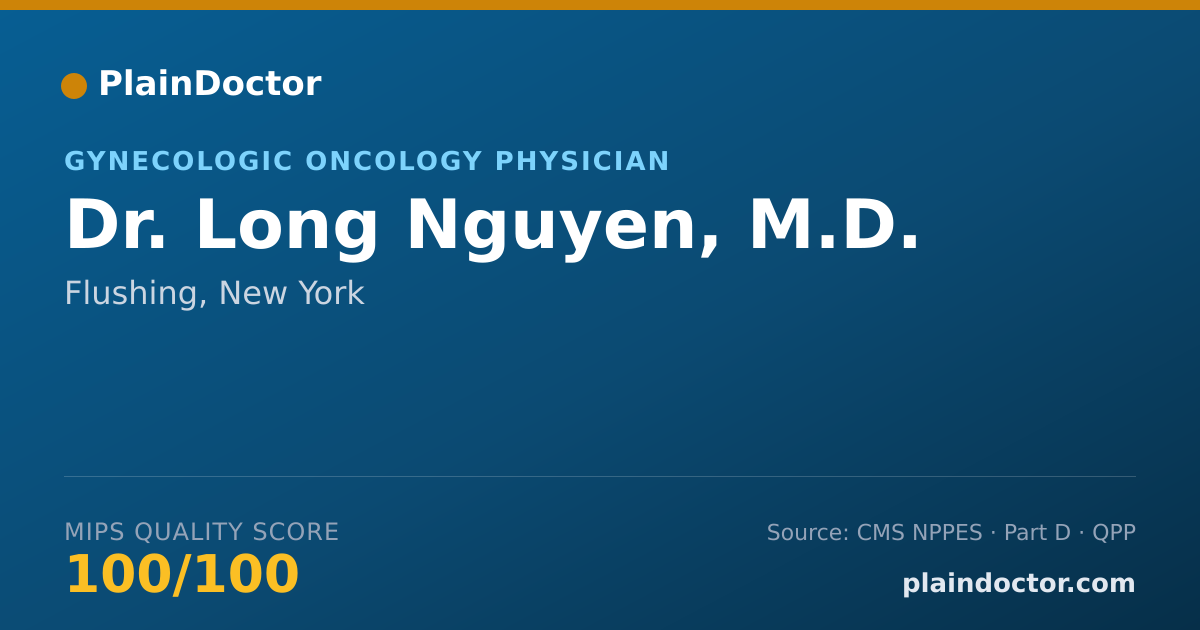 Shareable card for Long Nguyen, M.D. - Gynecologic Oncology Physician, Flushing, NY