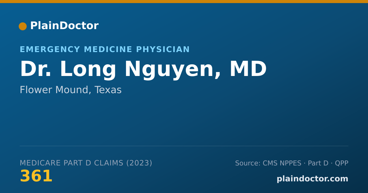 Shareable card for Long Nguyen, MD - Emergency Medicine Physician, Flower Mound, TX