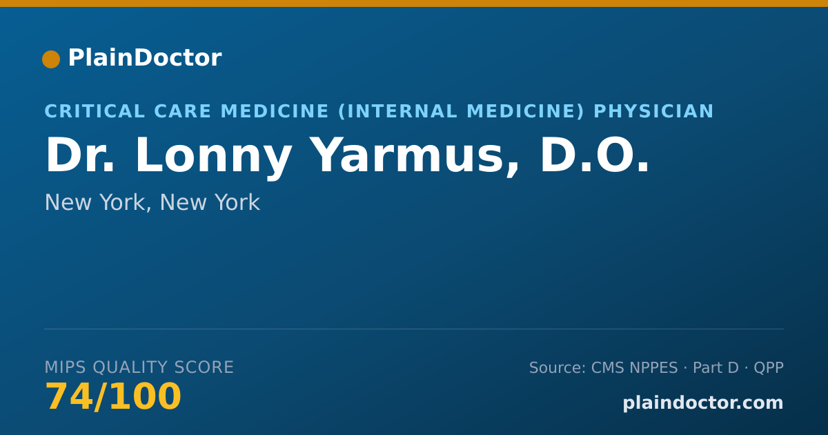 Shareable card for Lonny Yarmus, D.O. - Critical Care Medicine (Internal Medicine) Physician, New York, NY