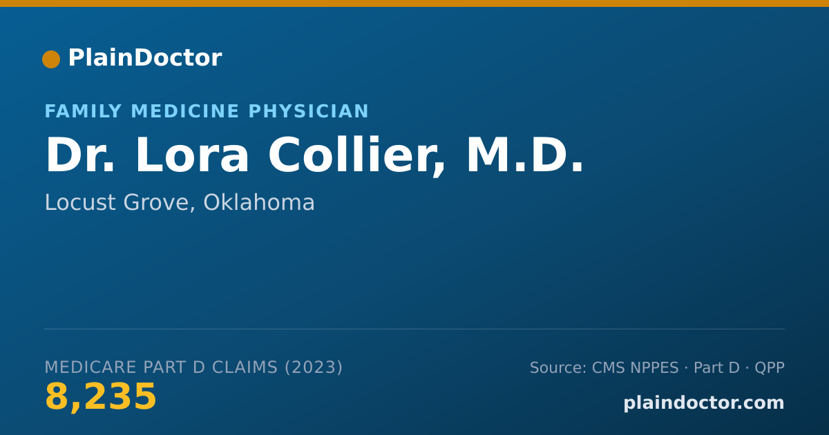Shareable card for Lora Collier, M.D. - Family Medicine Physician, Locust Grove, OK