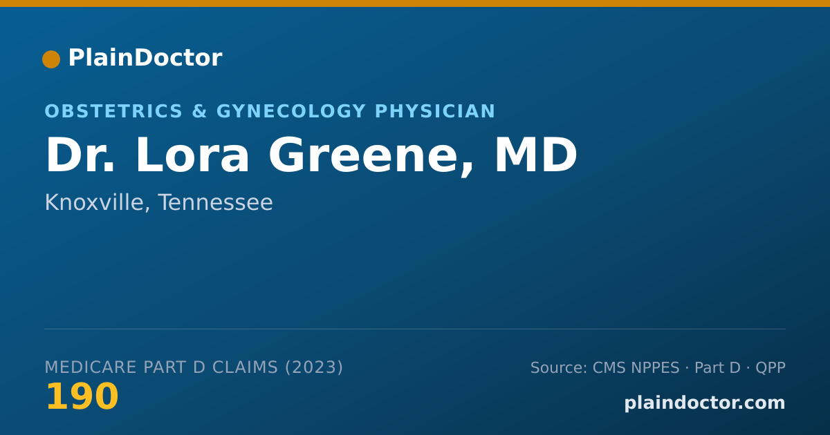 Shareable card for Lora Greene, MD - Obstetrics & Gynecology Physician, Knoxville, TN