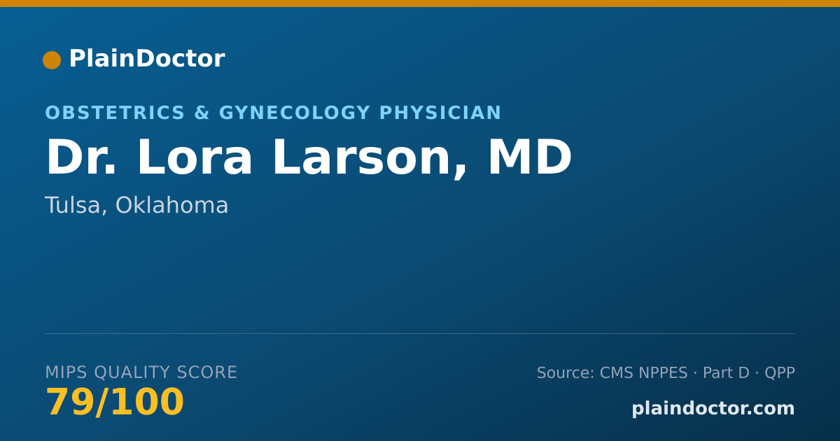 Shareable card for Lora Larson, MD - Obstetrics & Gynecology Physician, Tulsa, OK