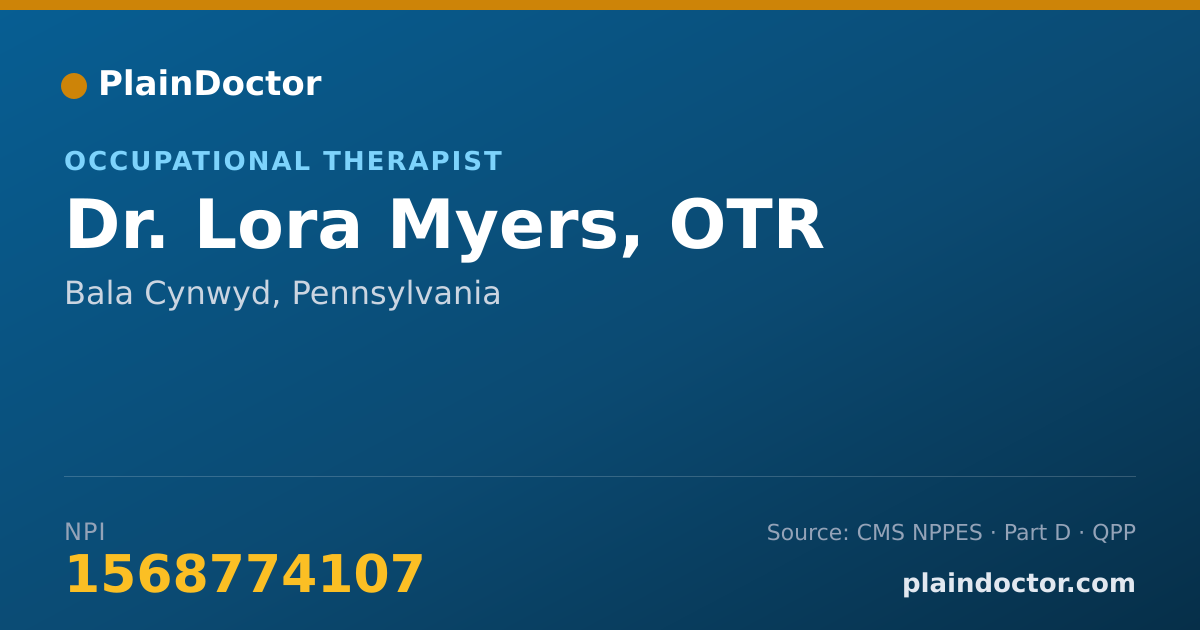 Shareable card for Lora Myers, OTR - Occupational Therapist, Bala Cynwyd, PA