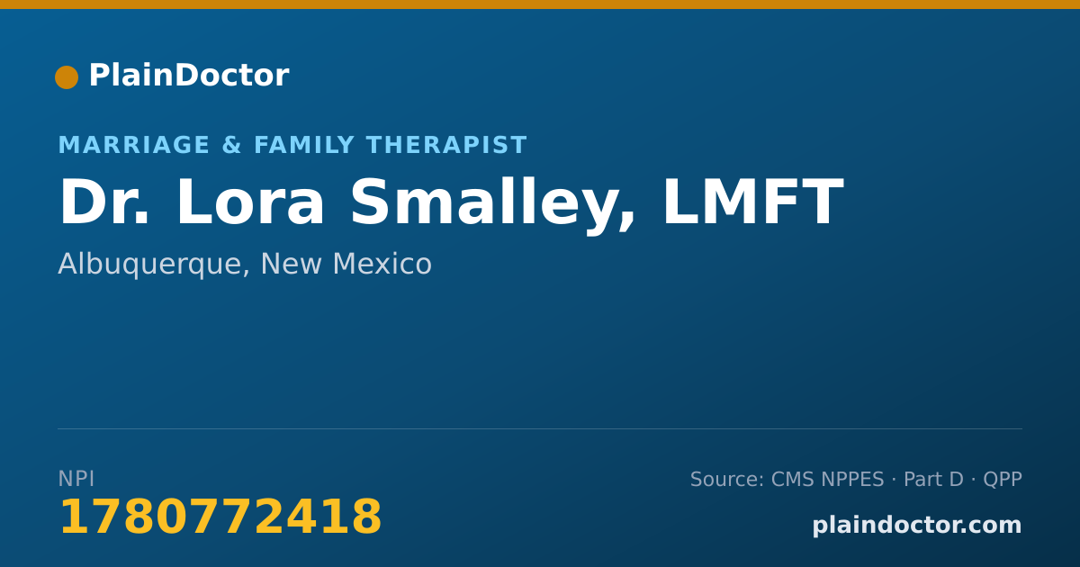 Shareable card for Lora Smalley, LMFT - Marriage & Family Therapist, Albuquerque, NM