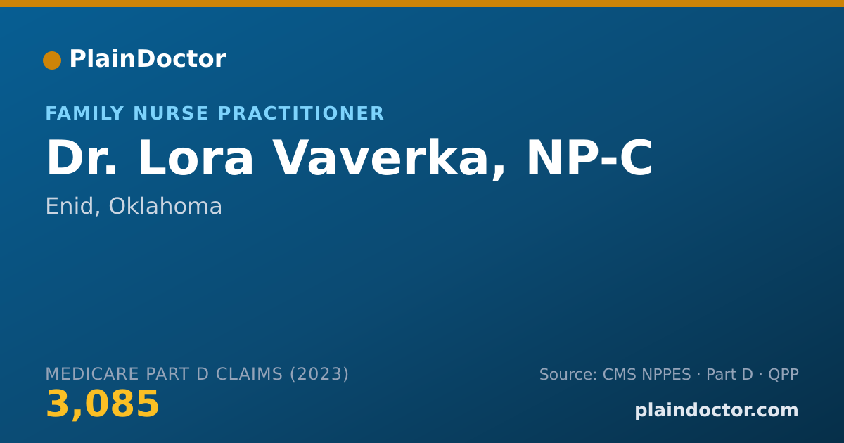 Shareable card for Lora Vaverka, NP-C - Family Nurse Practitioner, Enid, OK