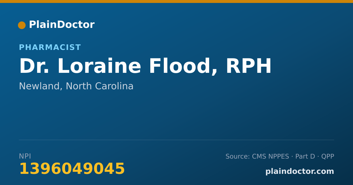 Shareable card for Loraine Flood, RPH - Pharmacist, Newland, NC